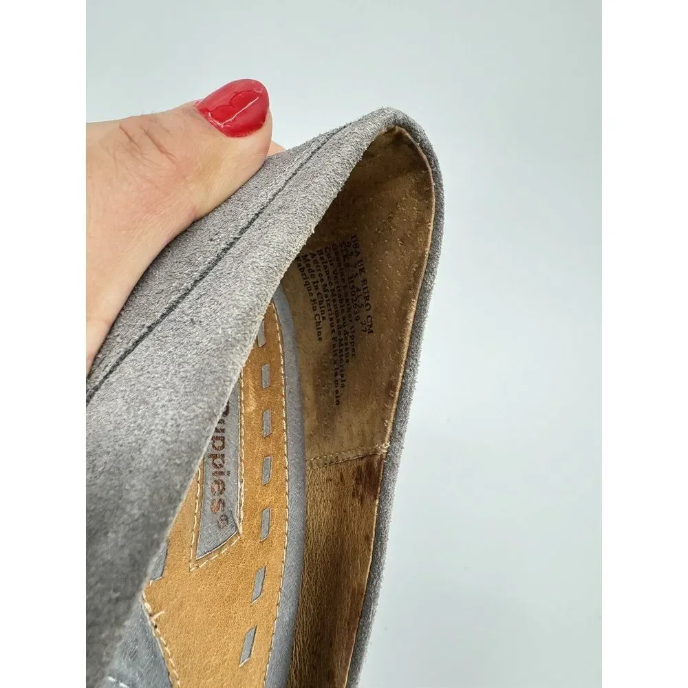 Hush Puppies Women's Gray Suede Wedge‎ Heel Slip on Shoes Size 9.5